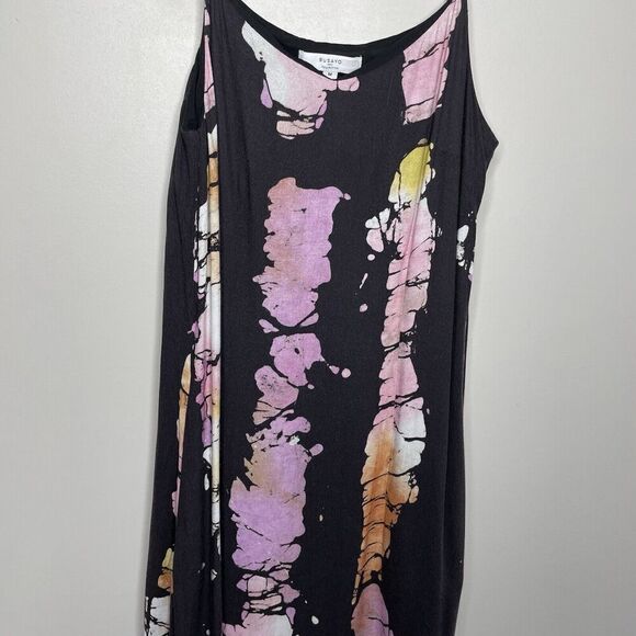 BUSAYO Collective Slip Dress Women Medium Black Purple Tie Dye Midi - Picture 6 of 16